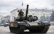 Victory Day Parade marches in central Lugansk to commemorate defeat of Nazism, Lugansk, May 9, 2021