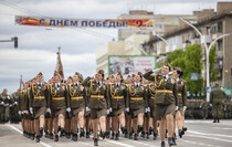 Victory Day Parade marches in central Lugansk to commemorate defeat of Nazism, Lugansk, May 9, 2021
