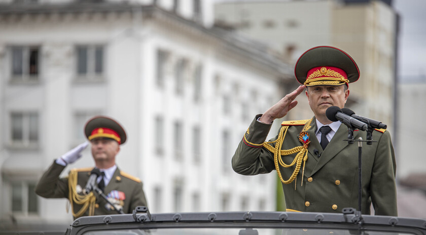 Victory Day Parade marches in central Lugansk to commemorate defeat of Nazism, Lugansk, May 9, 2021