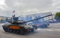Victory Day Parade marches in central Lugansk to commemorate defeat of Nazism, Lugansk, May 9, 2021