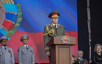 Victory Day Parade marches in central Lugansk to commemorate defeat of Nazism, Lugansk, May 9, 2021