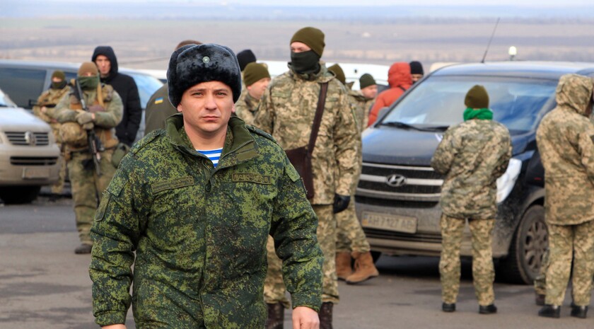 The prisoner exchange between Donbass Republics and Ukraine; Mayorsk checkpoint, 27 December 2017