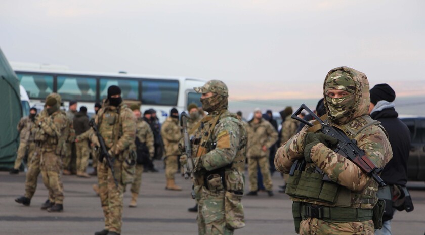 The prisoner exchange between Donbass Republics and Ukraine; Mayorsk checkpoint, 27 December 2017