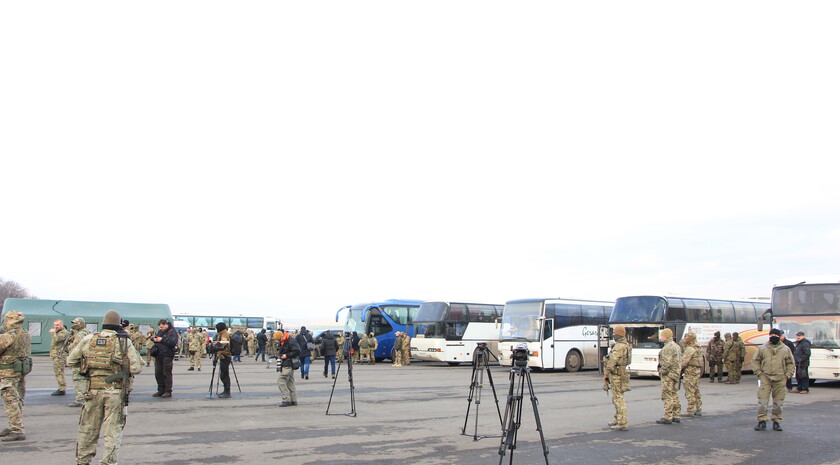 The prisoner exchange between Donbass Republics and Ukraine; Mayorsk checkpoint, 27 December 2017