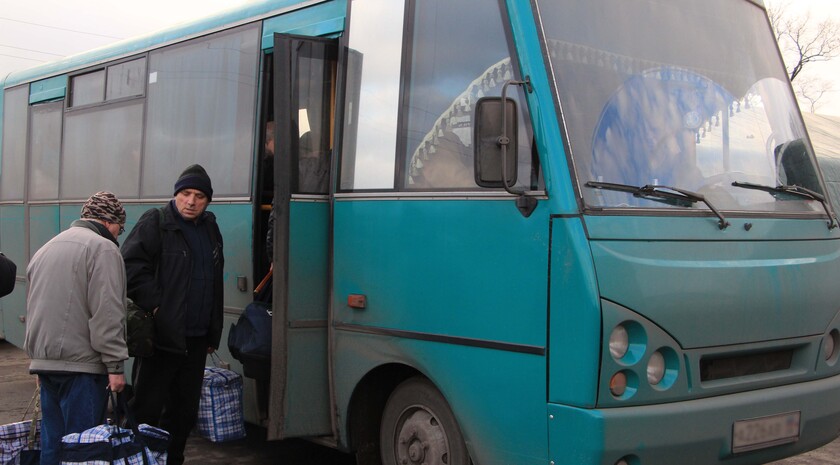 The prisoner exchange between Donbass Republics and Ukraine; Mayorsk checkpoint, 27 December 2017