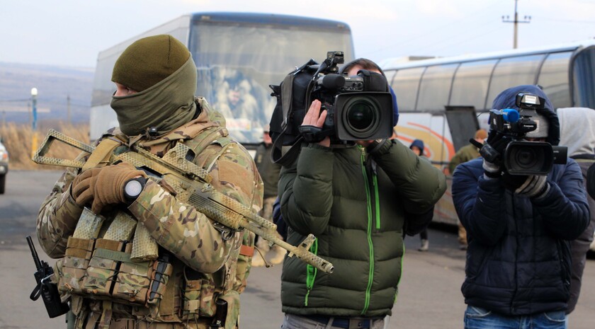 The prisoner exchange between Donbass Republics and Ukraine; Mayorsk checkpoint, 27 December 2017