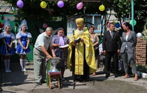 Торжественная церемония запуска газа в селе Адрианополь, Перевальский район, 10 июля 2019 года