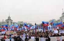 Митинг в поддержку требования глав ЛНР и ДНР к Киеву прекратить блокаду Донбасса, Луганск, 28 февраля 2017