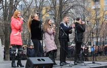 Митинг в поддержку требования глав ЛНР и ДНР к Киеву прекратить блокаду Донбасса, Луганск, 28 февраля 2017