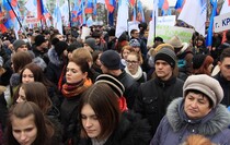 Митинг в поддержку требования глав ЛНР и ДНР к Киеву прекратить блокаду Донбасса, Луганск, 28 февраля 2017