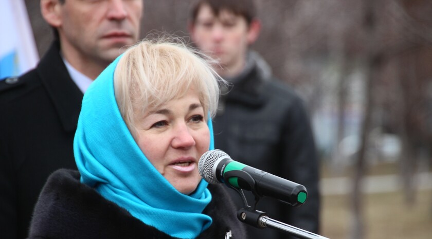 Церемония закладки камня на месте памятника "Павшим в боях за Родину", Алчевск, 17 февраля 2016 года