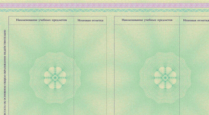 Форма приложения к аттестату об основном общем образовании