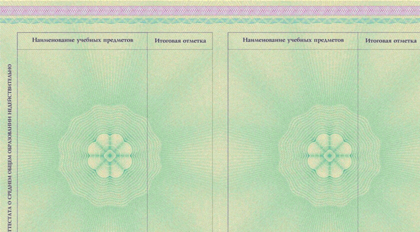 Форма приложения к аттестату о среднем общем образовании