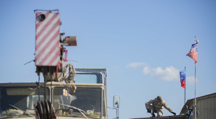 Демонтаж пунктов таможенного контроля на границе между ЛНР и ДНР, Чернухино, 1 октября 2021 года