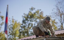 Демонтаж пунктов таможенного контроля на границе между ЛНР и ДНР, Чернухино, 1 октября 2021 года