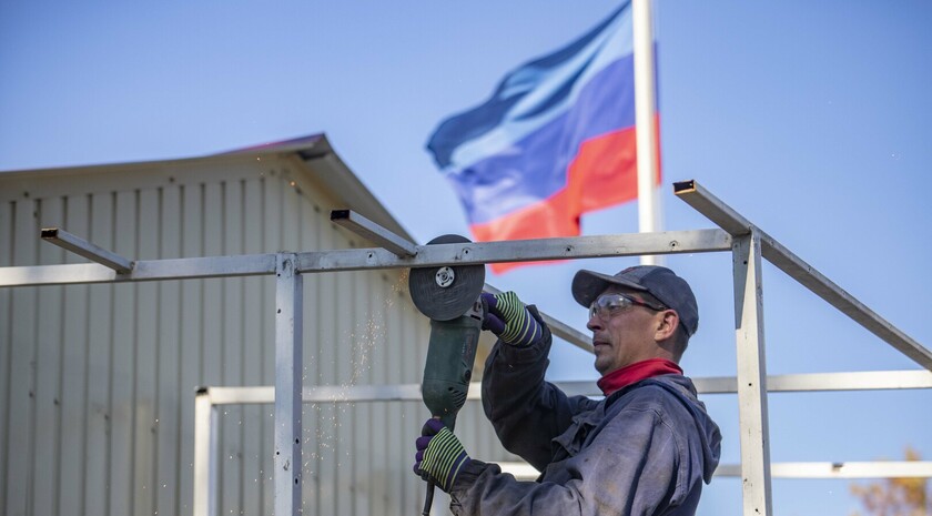 Демонтаж пунктов таможенного контроля на границе между ЛНР и ДНР, Чернухино, 1 октября 2021 года