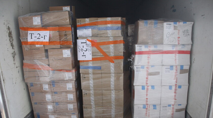 Прибытие в Республику 103-го гуманитарного конвоя МЧС РФ, Луганск, 14 октября 2021 года