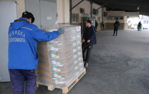 Прибытие в Республику 103-го гуманитарного конвоя МЧС РФ, Луганск, 14 октября 2021 года