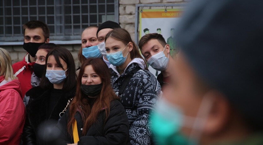 Принятие присяги на верность Республике призывниками Народной милиции ЛНР, Луганск, 4 ноября 2021 года