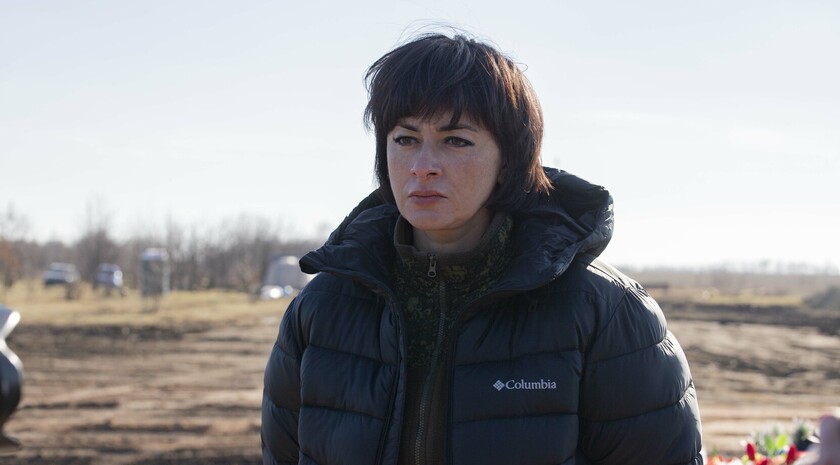 Церемония перезахоронения останков 115 жертв ВСУ в районе поселка Видное, Луганск, 11 ноября 2021 года