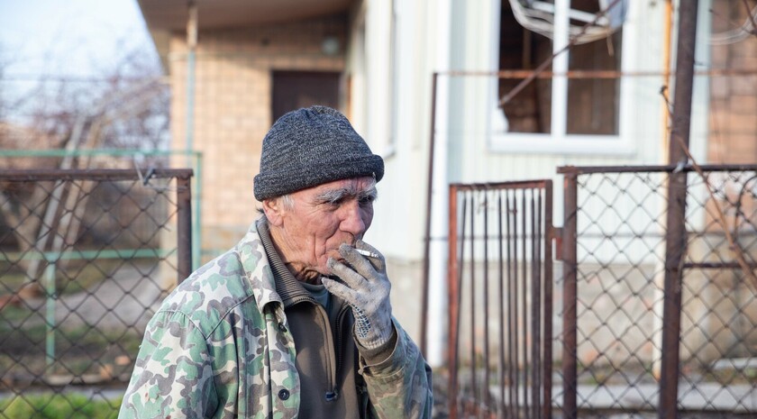 Последствия обстрела села Николаевка со стороны ВСУ, 30 ноября 2021 года