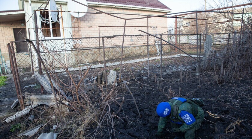 Последствия обстрела села Николаевка со стороны ВСУ, 30 ноября 2021 года