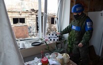 Последствия обстрела села Николаевка со стороны ВСУ, 30 ноября 2021 года