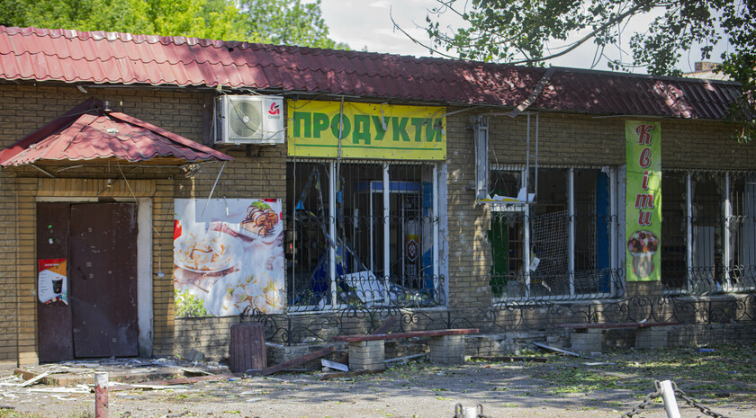 LPR and Russian flags raised in liberated Gorskoye, June 24, 2022