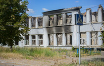 LPR and Russian flags raised in liberated Gorskoye, June 24, 2022