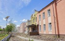 LPR and Russian flags raised in liberated Gorskoye, June 24, 2022