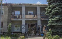 LPR and Russian flags raised in liberated Gorskoye, June 24, 2022