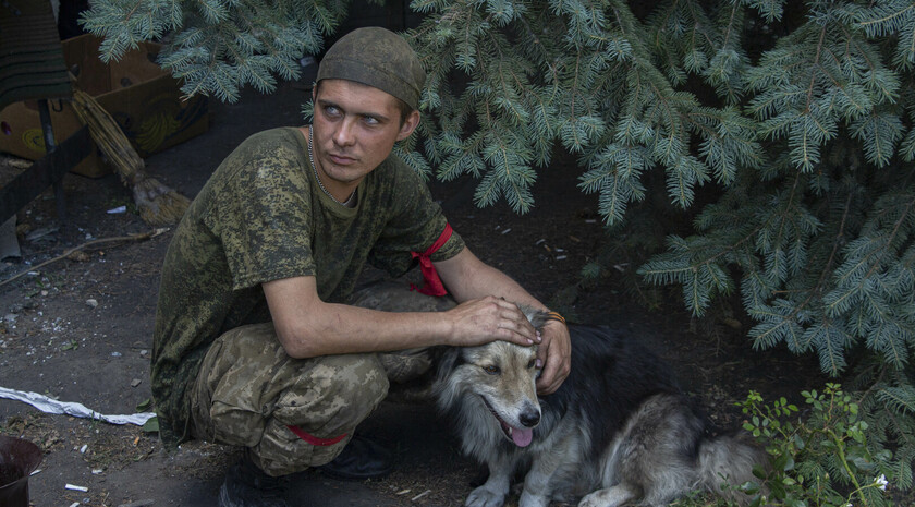 LPR and Russian flags raised in liberated Gorskoye, June 24, 2022