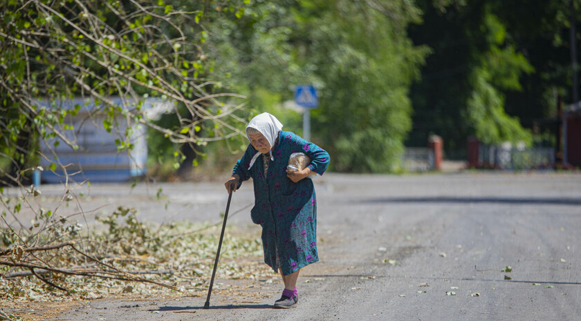 LPR and Russian flags raised in liberated Gorskoye, June 24, 2022