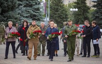 Церемония открытия обновленного мемориала "Непокоренные", Краснодон, 26 сентября 2022 года