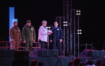 Церемония открытия обновленного мемориала "Непокоренные", Краснодон, 26 сентября 2022 года