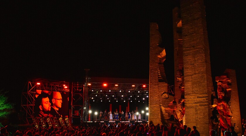 Церемония открытия обновленного мемориала "Непокоренные", Краснодон, 26 сентября 2022 года