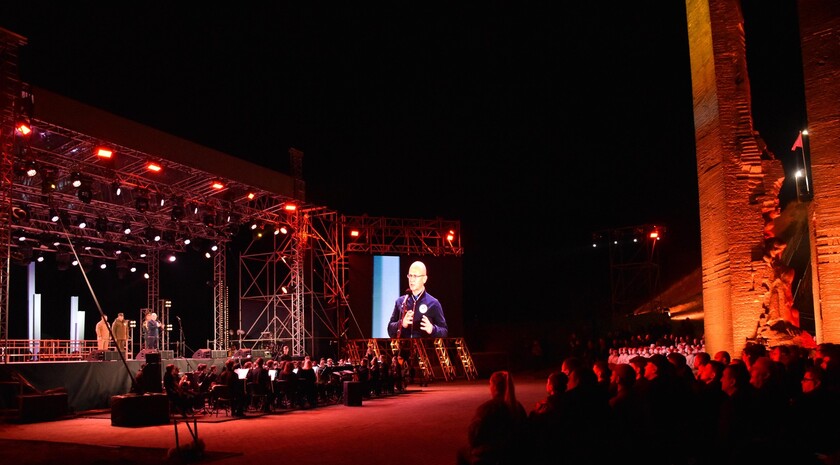 Церемония открытия обновленного мемориала "Непокоренные", Краснодон, 26 сентября 2022 года