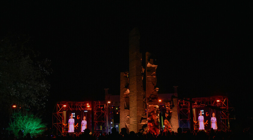 Церемония открытия обновленного мемориала "Непокоренные", Краснодон, 26 сентября 2022 года