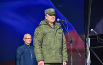 Открытие восстановленного после боевых действий памятника князю Игорю, Станица Луганская, 21 ноября 2022 года