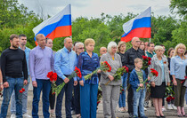 Митинг в память о российских журналистах ВГТРК Игоре Корнелюке и Антоне Волошине, Славяносербский район, 17 июня 2023 года